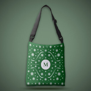 Bolsa de Tote Monograma de Energía de Flor Verde E