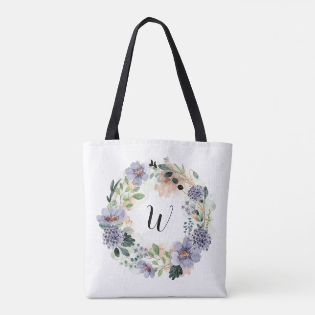 Bolsa De Tote Monograma De Flores Púrpura (Reverso)