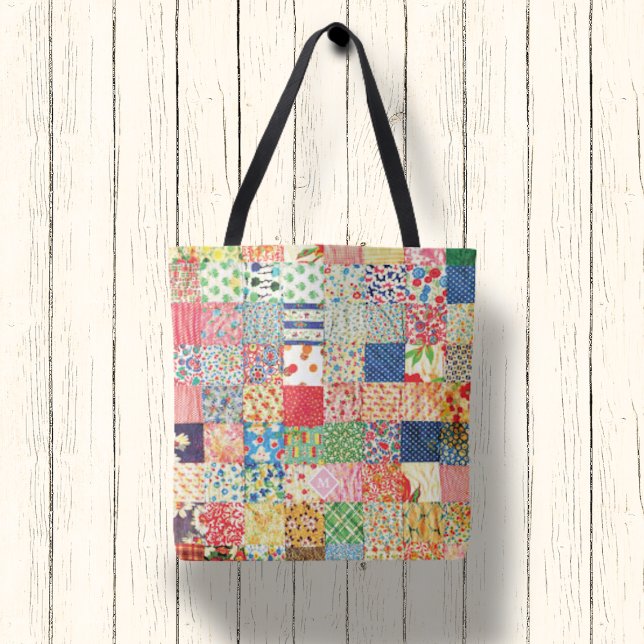 Bolsa de Tote Monograma de Quilt de patchwork de i (Subido por el creador)