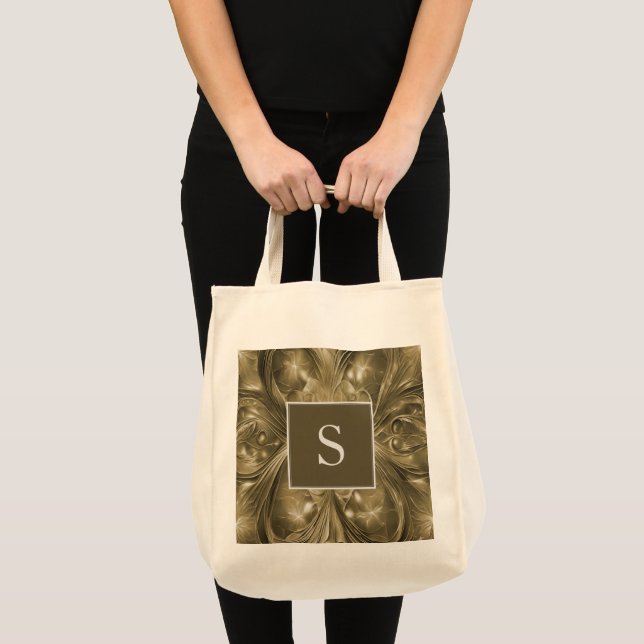 Bolsa de Tote Monograma Flourig de Oro Abstract (Anverso (producto))