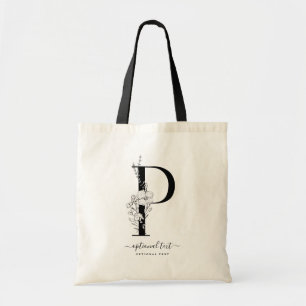 Bolsa De Tote Monograma Personalizado Floral - Let