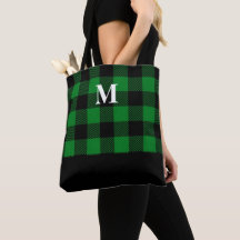 Bolsa de Tote Monograma Verde con Buffalo