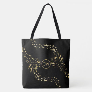 Bolsa de Tote Monogramada de las Estrellas de Oro