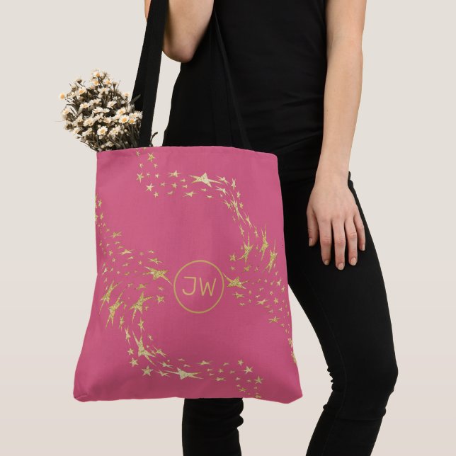 Bolsa de Tote Monogramada de las Estrellas de Oro  (Detalle)
