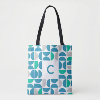 Bolsa de Tote Monogramada de Mid Century Aquatic T
