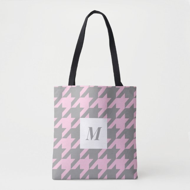 Bolsa de Tote Monogramada de Rubor Houndstoth (Anverso)