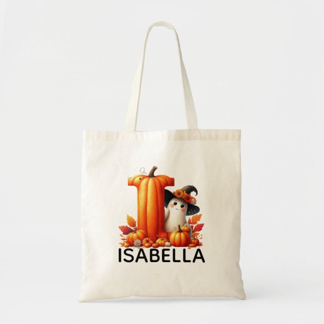 Bolsa de Tote Monogramada Personalizada de Hallowe (Frente)