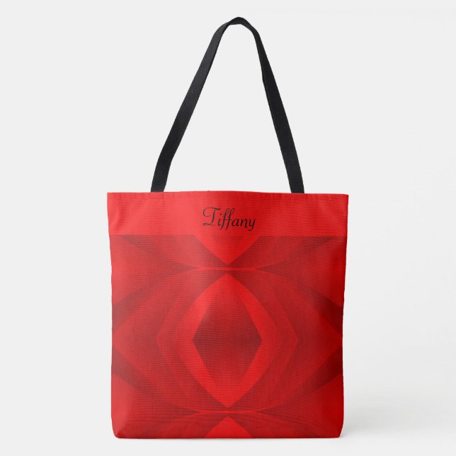 Bolsa de Tote Monogramada Roja Moderna (Anverso)