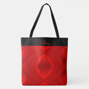 Bolsa de Tote Monogramada Roja Moderna