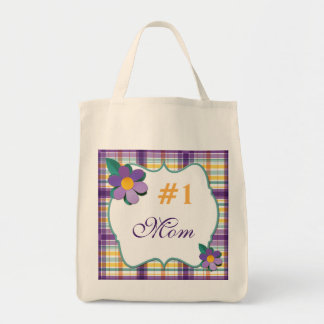 Bolsa de tote morada y amarilla #1 Mamá de la tien