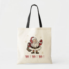 Bolsa de tote negra de Santa Claus