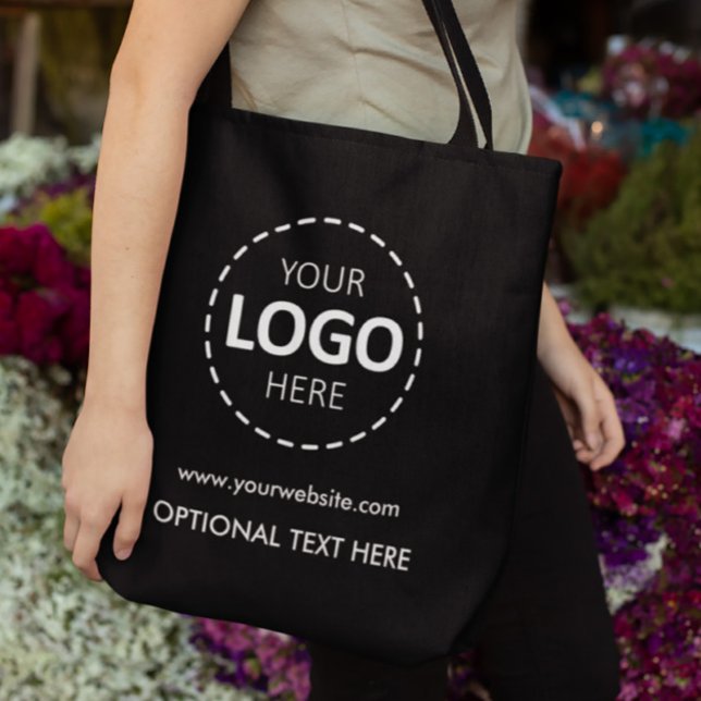 Bolsa de tote negra para envío de logotipos (Subido por el creador)