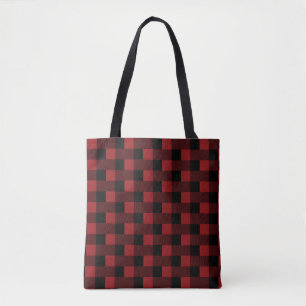 Bolsa de tote negra y roja