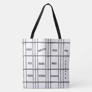 Bolsa de Tote Negro y blanco más pollo