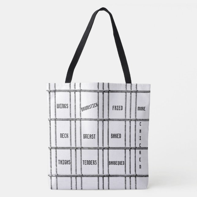 Bolsa de Tote Negro y blanco más pollo (Anverso)
