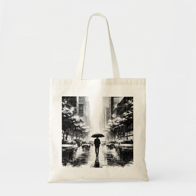 Bolsa de Tote - Neon Noir Rainy Cityscape (Frente)