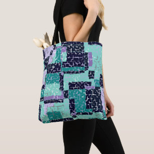 Bolsa de tote o de cuerpo cruzado con verde y púrp