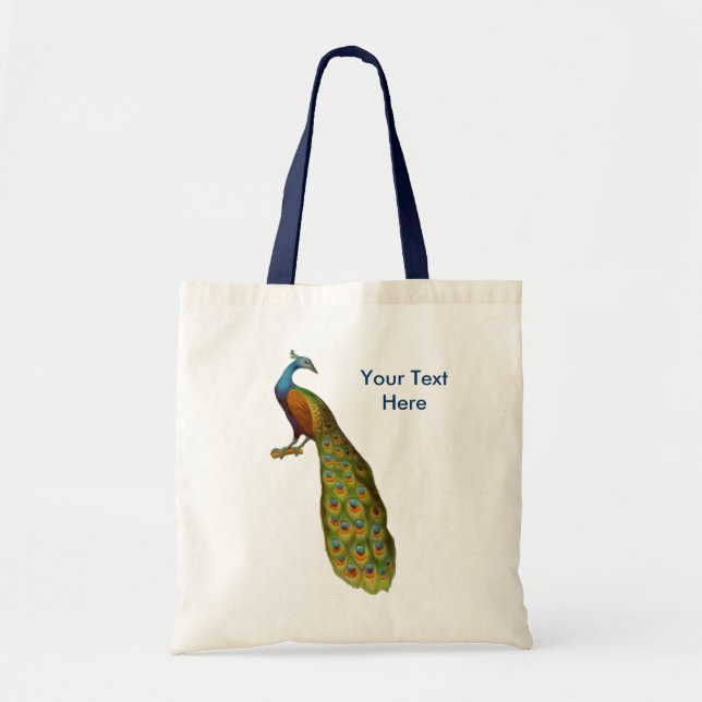 Bolsa de Tote para animales de arte del pavo real (Frente)