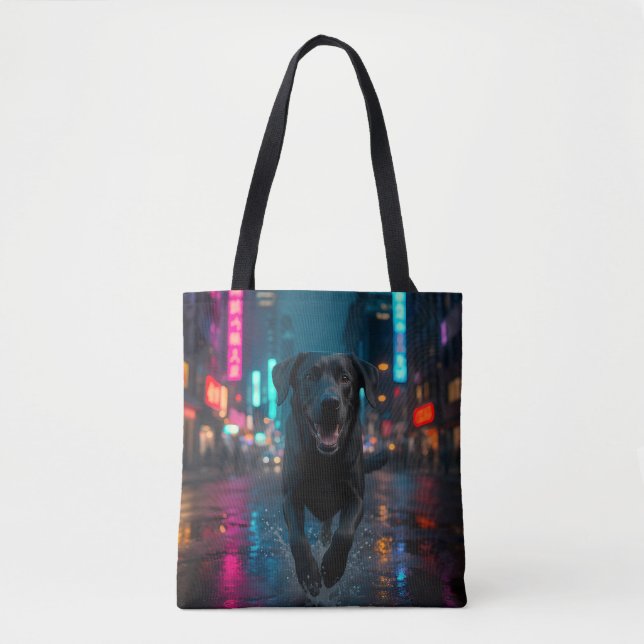 Bolsa de Tote para el Recuperador de Labrador Negr (Anverso)