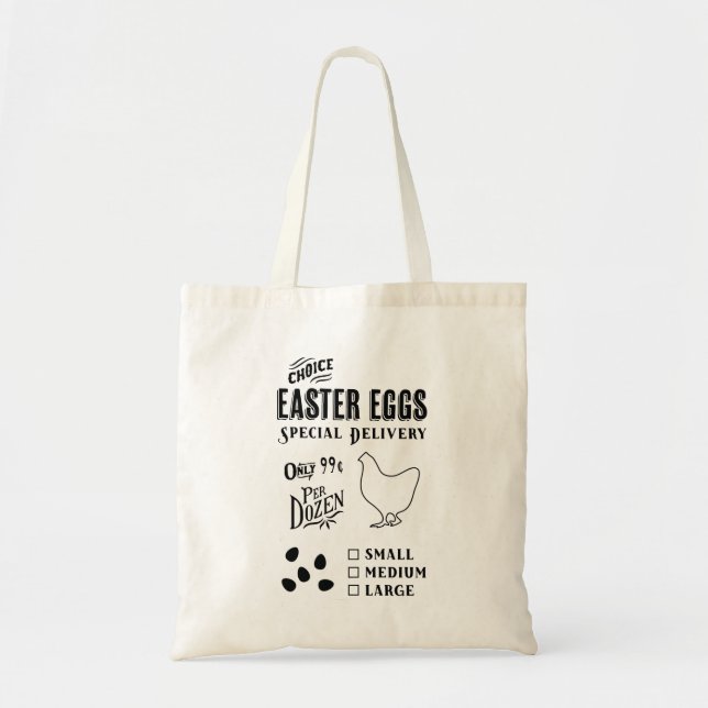 Bolsa de Tote para la entrega de huevos de Pascua, (Frente)