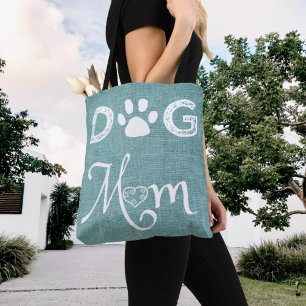 Bolsa de Tote para la mamá del perro de la burlap 