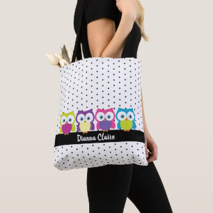 Bolsa de tote para mujeres de búho ojos grandes y