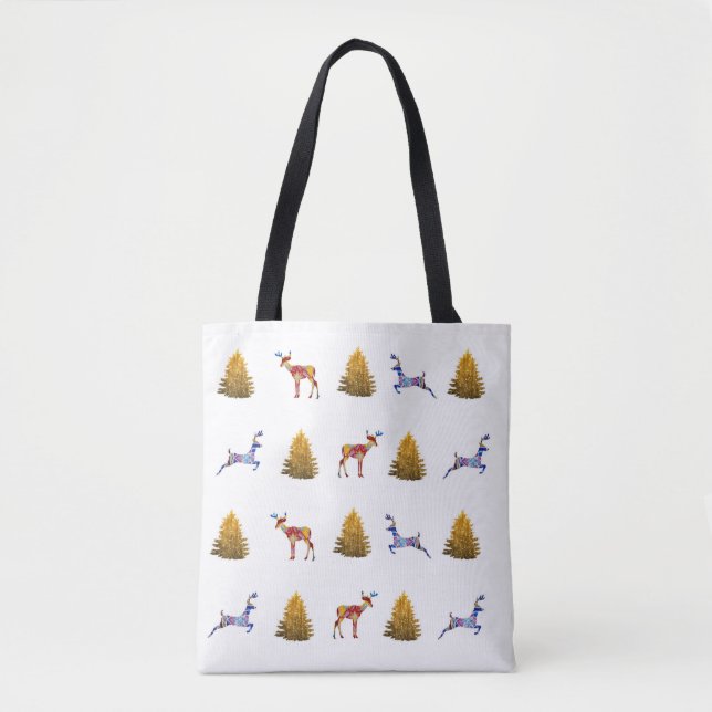 Bolsa De Tote Para Navidades Felices Con Impresión (Anverso)