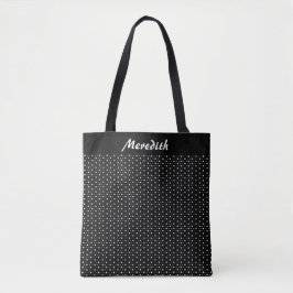 Bolsa de Tote personalizada con puntos de polka bl