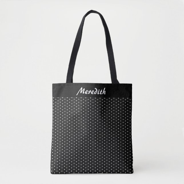 Bolsa de Tote personalizada con puntos de polka bl (Anverso)