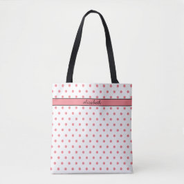 Bolsa de Tote personalizada con puntos de polka ro