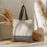 Bolsa de tote personalizada de bloque de color gri<br><div class="desc">Bolso de color gris. Personaliza con títulos en la parte delantera (por ejemplo: Noviaria, Conserje de Honor, Fiesta de Bodas, Bash de Cumpleaños 40, Al Mercado, Bolsa de Bienvenida Boda con tus nombres y fecha en la parte posterior) y nombre(s) en la parte posterior. O borrar los campos de texto...</div>