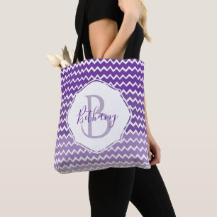 Bolsa De Tote Personalizada De Chevron De Ombre Pú