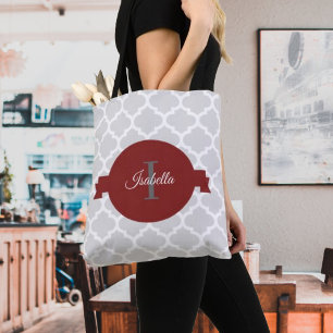 Bolsa de Tote Personalizada de Cuatrefoil Rojo