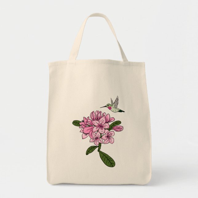 Bolsa de Tote Personalizada de Hummingbird y Rhodo (Frente)