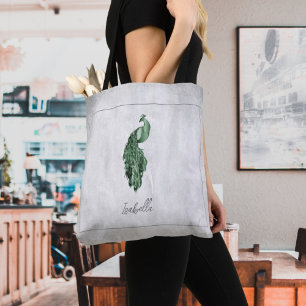 Bolsa De Tote Personalizada De Peacock Elegante Ve