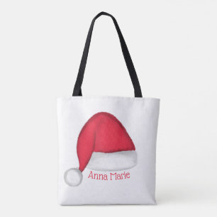 Bolsa de tote personalizada de Santa Hat