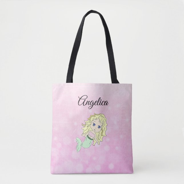 Bolsa de Tote Personalizada de Sirena con Blona Ro (Anverso)