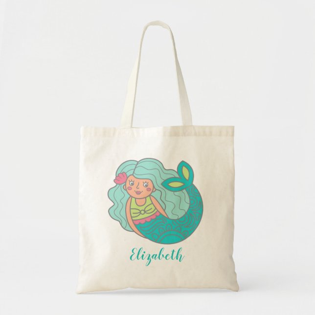 Bolsa de Tote Personalizada de Sirena Cuta (Frente)