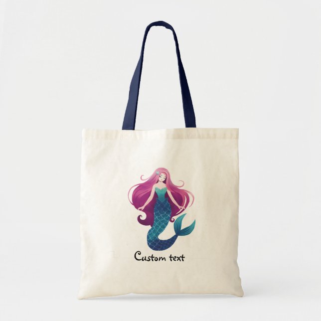 Bolsa de Tote personalizada de sirena marina de bo (Frente)