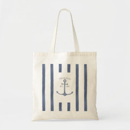 Bolsa De Tote Personalizada Del Ancla Azul De La A