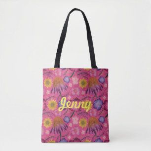 Bolsa de Tote Personalizada Floral Rosa Flora Silv