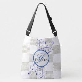 Bolsa De Tote Personalizada Monogramada En Blanco 