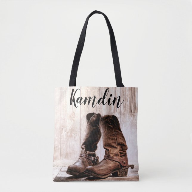 Bolsa de Tote personalizada País Rústico Occidente (Anverso)