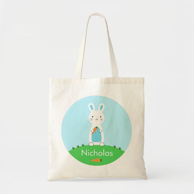 Bolsa de Tote Personalizada para Conejo de Pascua (Frente)