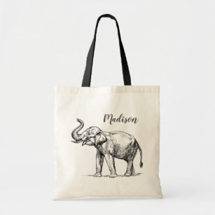 Bolsa De Tote Personalizada Para Elefantes. Elefan
