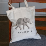 Bolsa de Tote Personalizada para Elefantes para Ni<br><div class="desc">Personalice este bolso de tocador para crear el maletín perfecto para las actividades de su hijo. También hace una gran bolsa de regalo que puede ser reutilizada una y otra vez. El diseño presenta mi elefante acuático original. Póngase en contacto conmigo si necesita ayuda para personalizar su pedido.</div>