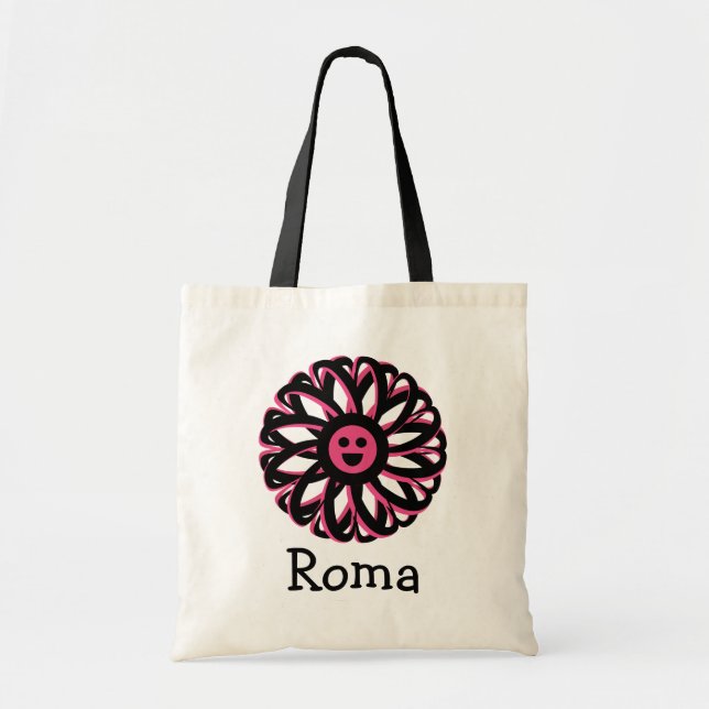 Bolsa de tote personalizada para la flor romaní fe (Frente)