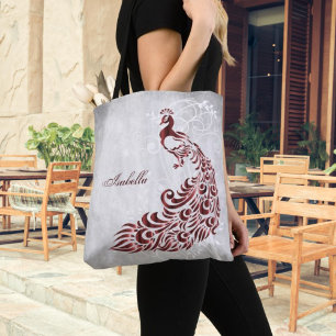 Bolsa de Tote personalizada para Red Peacock