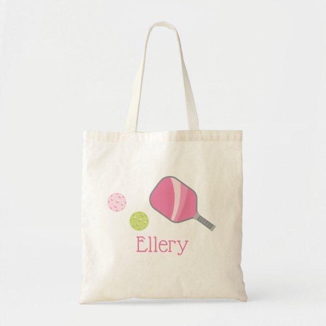 Bolsa de Tote Personalizada Preppy Pickleball (Frente)