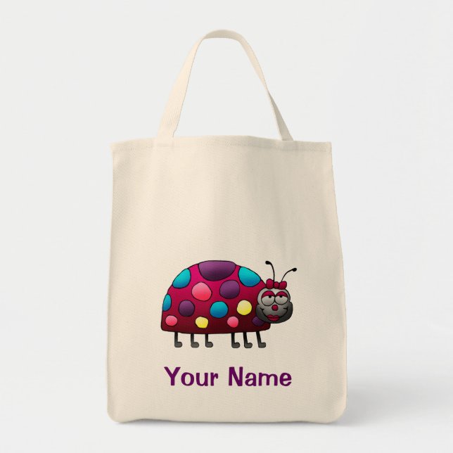 Bolsa De Tote, Personalizado Cute Ladybug, Usa Tu  (Frente)